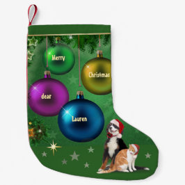 Meia De Natal Pequena Armazenamento de Xmas Personalizável com Pets