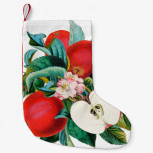 Meia De Natal Pequena Arranjo de fruta de maçã botânica, antigo t