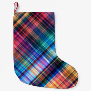 Meia De Natal Pequena arte abstrato geométrico diagonal arco-íris