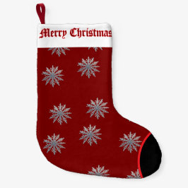 Meia De Natal Pequena Arte ai em floco de neve