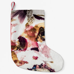 Meia De Natal Pequena Arte criativa abstrato Dourada Sparkles