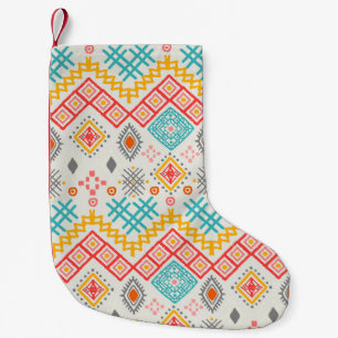 Meia De Natal Pequena Arte tribal: impressão boho geométrico.