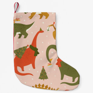 Meia De Natal Pequena Árvore da Festa de Natal Dino Rex. Dinossauro em
