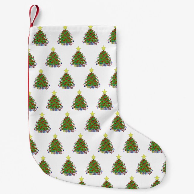 Meia De Natal Pequena árvore de Natal (Frente)