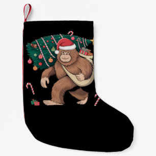 Meia De Natal Pequena Árvore de Natal Bigfoot Luzes Xmas Sasquatch Lover