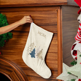 Meia De Natal Pequena Árvore de Natal Clássica de Luxo em Faux Dourado N