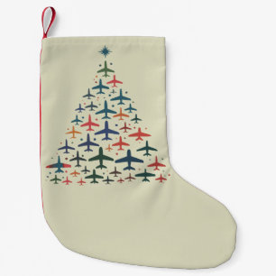 Meia De Natal Pequena Árvore de Natal de Avião Piloto Retro Voando Voo