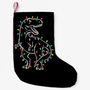 Meia De Natal Pequena Árvore de Natal Dinossauro T-rex Natal Pet Dino Tr