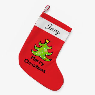 Meia De Natal Pequena Árvore de Natal Divertida com Nome Personalizado p