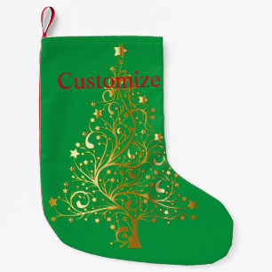 Meia De Natal Pequena Árvore de Natal Dourada do rico Thunder_Cove