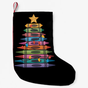 Meia De Natal Pequena Árvore de Natal Feita de Lápis de Cor Vida de Prof