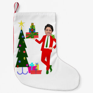 Meia De Natal Pequena árvore de natal justin trudeau