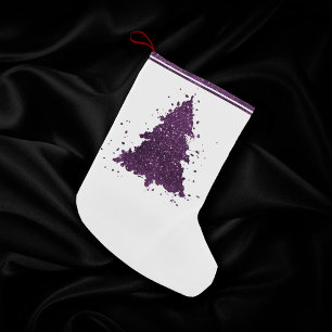 Meia De Natal Pequena Árvore de Natal Moody Plum Roxo Profundo