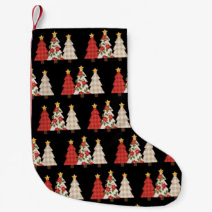 Meia De Natal Pequena Árvore de Natal Patchwork Vintage Festa Adorável