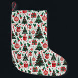 Meia De Natal Pequena Árvore de Natal, presentes, cana doce<br><div class="desc">padrão clássico</div>