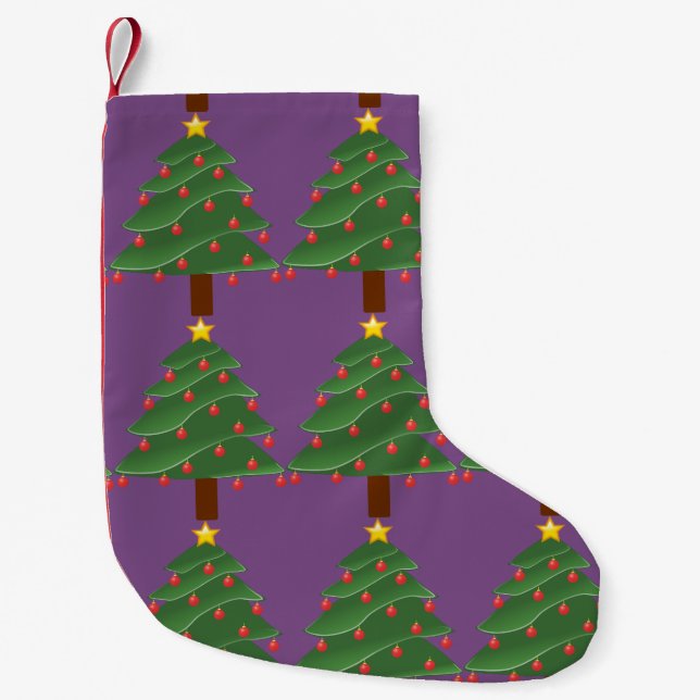 Meia De Natal Pequena Árvore Natal Trocado (Frente)