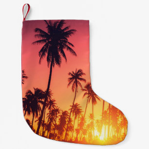 Meia De Natal Pequena Árvores tropicais