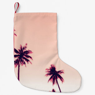 Meia De Natal Pequena Árvores tropicais de coco de palma na natureza do