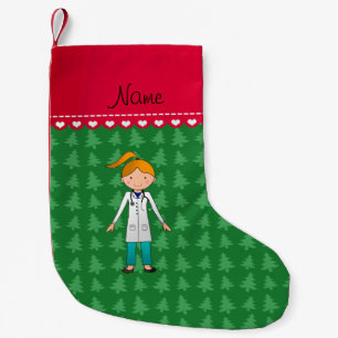 Meia De Natal Pequena Árvores verdes do doutor louro conhecido feito so