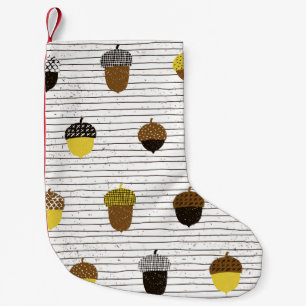 Meia De Natal Pequena Autumn Acorns: Vintage Vibes