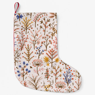 Meia De Natal Pequena Autumn Floral Sem Olhos. Plantas de rabo, Bra