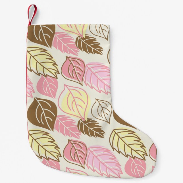 Meia De Natal Pequena Autumn Splendor: Leaf Seamless Pattern (Frente)