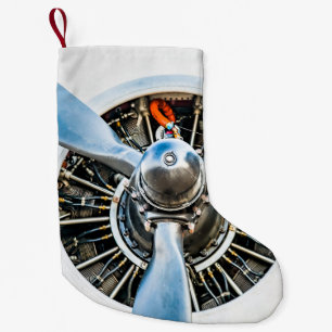 Meia De Natal Pequena Aviões de Douglas DC-3. Hélice