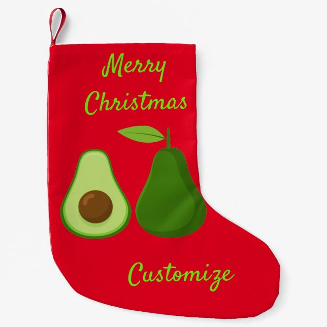 Meia De Natal Pequena Avocado Lover Design Thunder_Cove (Frente)