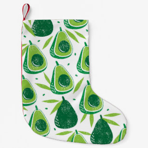 Meia De Natal Pequena Avocado, selo texturizado, padrão perfeito.
