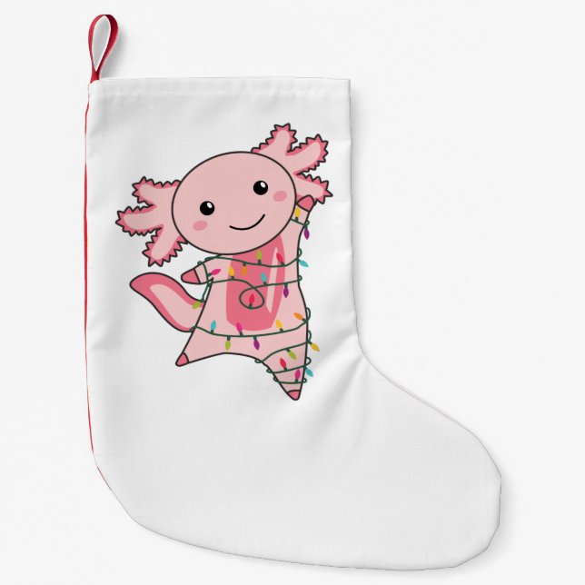Meia De Natal Pequena Axolotl Felry Natal Animais De Inverno Axolotls Ad (Frente)