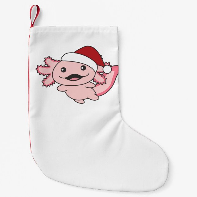 Meia De Natal Pequena Axolotl Felry Natal Axolotl (Frente)