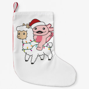 Meia De Natal Pequena Axolotl Llama Alpaca Animais de inverno