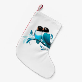 Meia De Natal Pequena Azul-mascarado