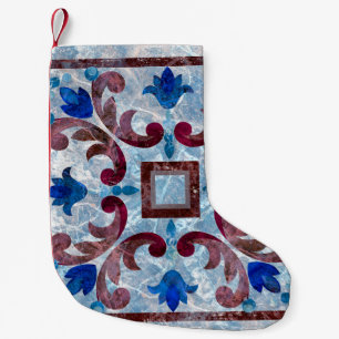 Meia De Natal Pequena Azulejo italiano de Vintage com abstrato de padrão