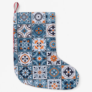 Meia De Natal Pequena Azulejos marroquinos: Elegância sem costura Vintag