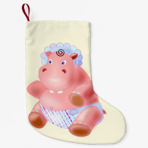 Meia De Natal Pequena Baby Hippo