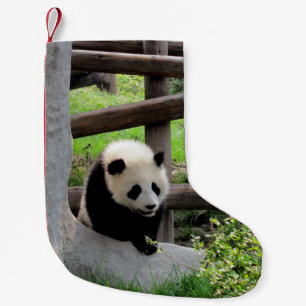 Meia De Natal Pequena Baby Panda