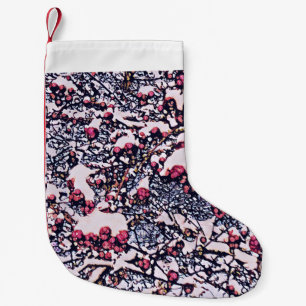 Meia De Natal Pequena bagas vermelhas e neve Natal Stocks