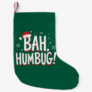 Meia De Natal Pequena Bah Humbug Engraçado Sarcástico Mal-humorado Natal