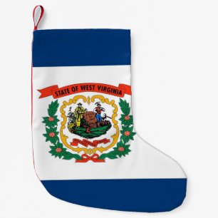 Meia De Natal Pequena Balcões de Natal com Bandeira da Virgínia Ociden