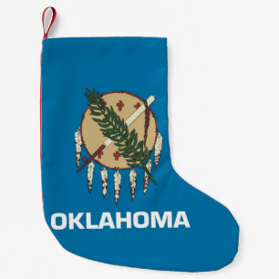 Meia De Natal Pequena Balcões de Natal com Bandeira de Oklahoma