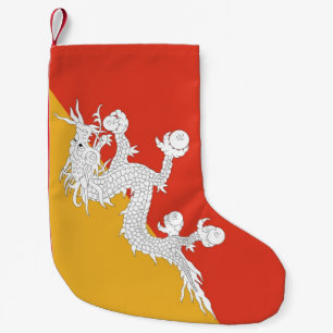 Meia De Natal Pequena Balcões de Natal com Bandeira do Butão
