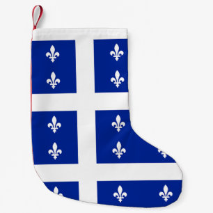 Meia De Natal Pequena Balcões de Natal com Bandeira do Quebec