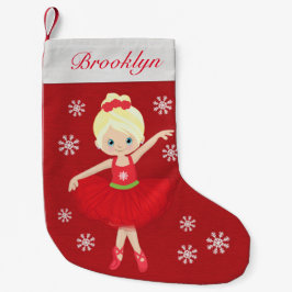 Meia De Natal Pequena Ballerina de Natal loira personalizada