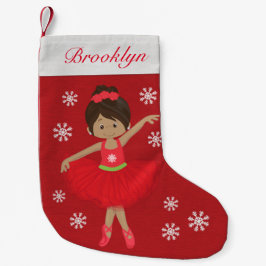 Meia De Natal Pequena Ballerina de Natal Multicultural Personalizada