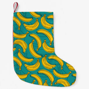Meia De Natal Pequena Banana amarela com traço preto sem costura