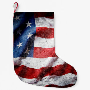 Meia De Natal Pequena Bandeira americana Grunge