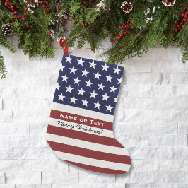 Meia De Natal Pequena Bandeira Americana Patriótica Feliz Natal