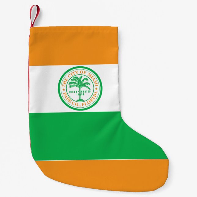 Meia De Natal Pequena Bandeira de Miami, Flórida (Frente)