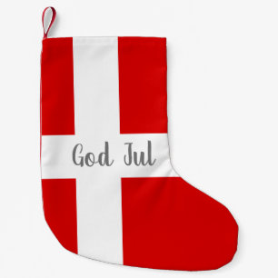 Meia De Natal Pequena Bandeira dinamarquesa da festa de Natal de julho